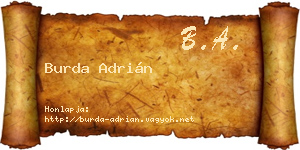 Burda Adrián névjegykártya