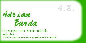 adrian burda business card